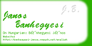 janos banhegyesi business card